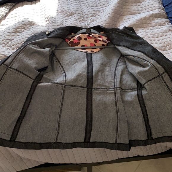 Sandro Double Breasted Peacoat In Grey - Picture 10 of 11